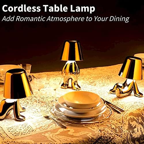 Luminárias de mesa sem fio gzkpl, lâmpada de lâmpada de pensamento touch touch fofo lâmpada de mesa de mesa