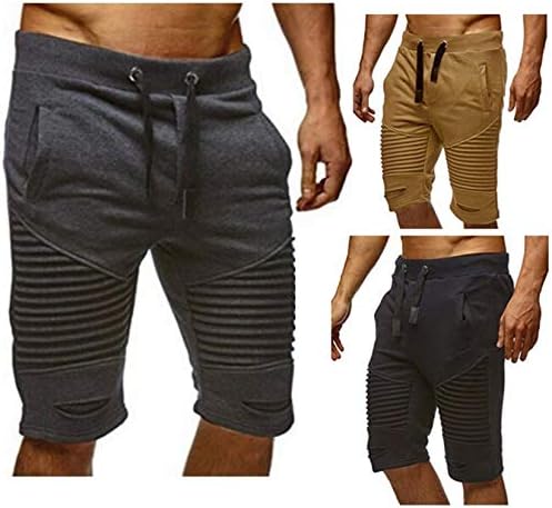 Andongnywell Men's Gym Workous Shorts Executando Treinamento Treinamento Jogger Slim Troushers curtas com bolsos