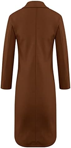 Jaquetas de inverno twgone para mulheres moda de moda longa e sólida mangas de peito comprido com casaco de bolso com bolso