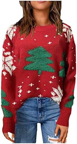 Suéter feminino suéter suéter de pullocatomia de Natal de pullocaturna de malha de pullocaturoclo de pullocação de malha 2022