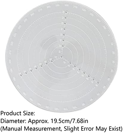 Round Center Finder, semi -transparente Ferramenta portátil do Finder Center Finder 19.5 cm para girar