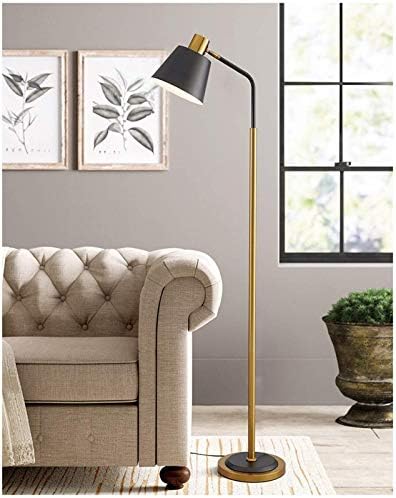 Lâmpadas de piso Higoh, lâmpada de metal moderna, com luz de leitura de base de metal pesado, para a sala de estar da sala