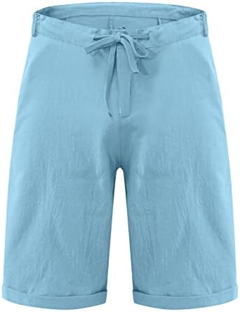 Ymosrh cargo masculino short linho de algodão casual shorts soltos pijamas bolsas de bolso calças grandes e altas curtas