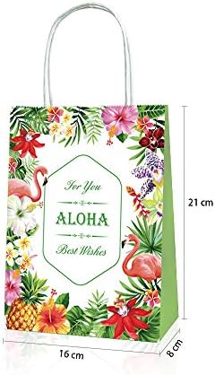 5pcs Havaí sacos de festa, sacos de presente flamingo, sacolas de papel de verão, sacolas de favor de abacaxi