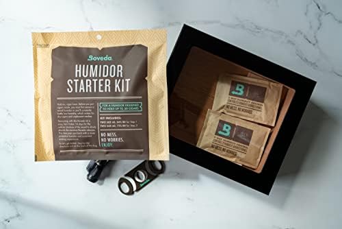 Pacote de kit iniciante Humidor - Tempere o seu humidor de madeira e mantenha umidade com controle de umidade de 2 vias Boveda
