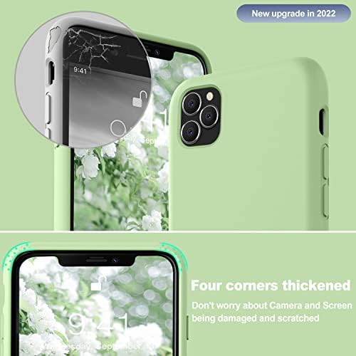 Vooii para iPhone 11 Pro Max Case, Soft Liquid Silicone Slim Borracha Proteção de corpo inteiro IPhone 11 Pro Max Caso Caso Design para iPhone 11 Pro Max - Matcha