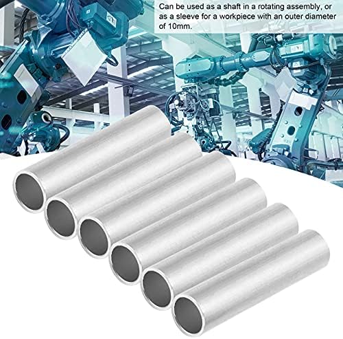 Tubo de alumínio de 10pcs, tubo redondo de alumínio de 6100 50 mm de comprimento 12 mm od 10mm interno de alumínio interno de alumínio