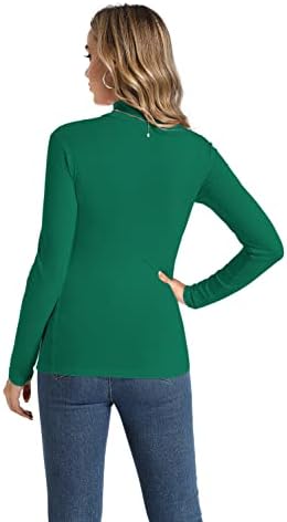 MOME -MOGO MULHO CASUAL Turtleneck Base Base Tops Tops de manga comprida Camisa de pulôver fino macio