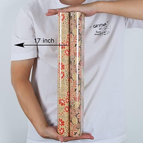 Aimyoo Kraft Floral embrulhando papel