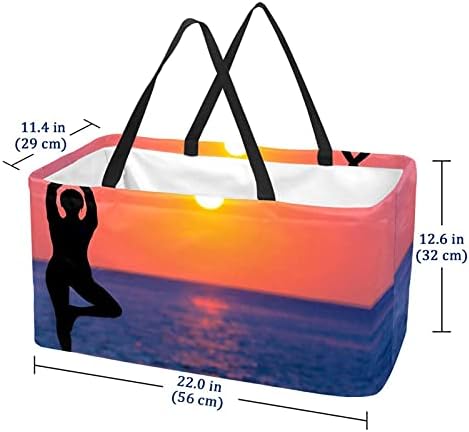 Bolsas de supermercado reutilizáveis ​​de Lorvies Balance de ioga de ioga de praia Lavagem dobrável Lavagem de armazenamento Basca de cesto para bolsa