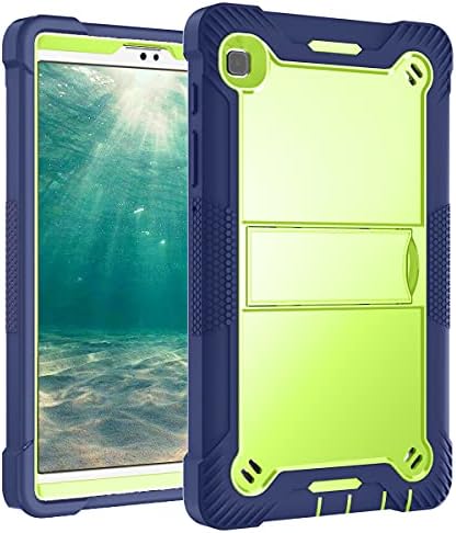 Hocase para Galaxy Tab A7 Lite 8,7 Caso, com borracha de silicone macio à prova de choque de choque+estojo de proteção de plástico rígido para Samsung Galaxy A7 Lite 2021 - azul marinho/verde limão