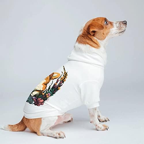 Capuz de cão de design corgi - casaco de cachorro de tinta - roupas de cães para cães - brancos, 2xl