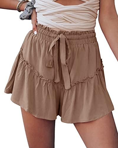 GrorClo Shorts para mulheres Casual Summer Womens High Sono Sleep Sono Longo Surquito Flowy Shorts