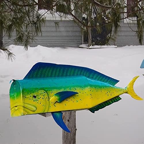 Caixa de correio criativa de peixe, caixa de correio com posta