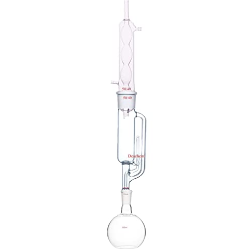 Dinglab 500ml 24/40 Extrator Soxhlet de vidro Condensador Allihn e um balão de fundo plano