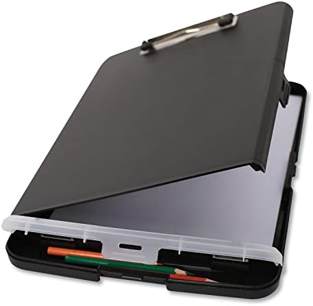 Quadro de armazenamento universal com compartimento de caneta, capacidade de clipe de 0,5 , detém 8,5 x 11 folhas, preto