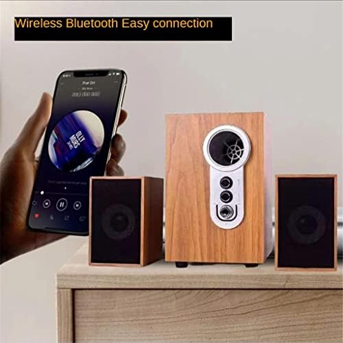 GENIGW WOODEN 2.1 Subwoofer Speaker celular Notebook Desktop Computador USB Wired Universal Speaker