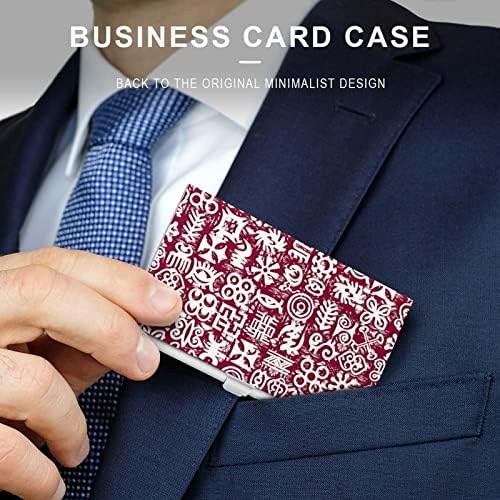Africano Adinkra Pattern Business Id Card Titular Silm Case Profissional Metal Nome Card Pocket Pocket