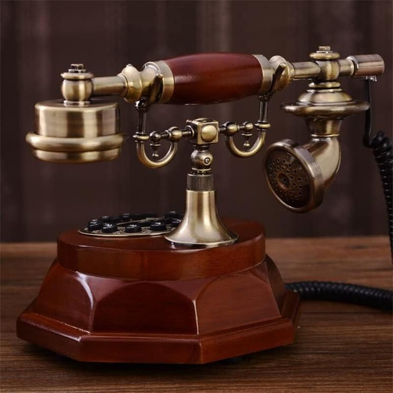 Gayouny European Telefone fixo American Retro Office Home Home Solid Wood Touch Dail Phone