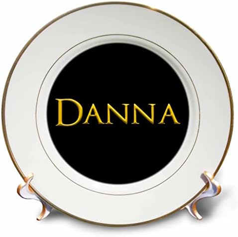 3drose Danna Nome da garota popular nos EUA. Amarelo em Presente Negro ou Charme - Placas