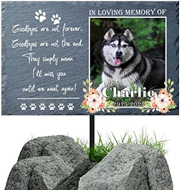 Adeus não são para sempre, personalização Siberiana Huskie Dog Memorial Placa Estaca, Pets Store Memorial Placas para Decoração