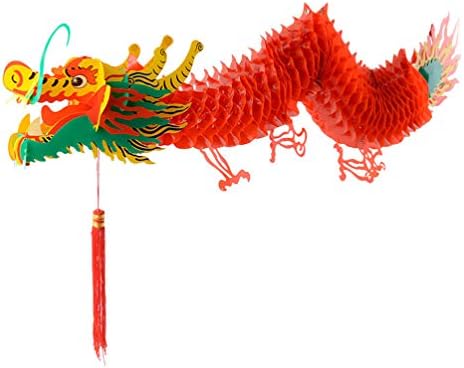 Holibanna 3d Chinês Ano Novo Dragão Garland Solping Decoration 2022 Ornamentos de Ano Novo Chinês 1,5m