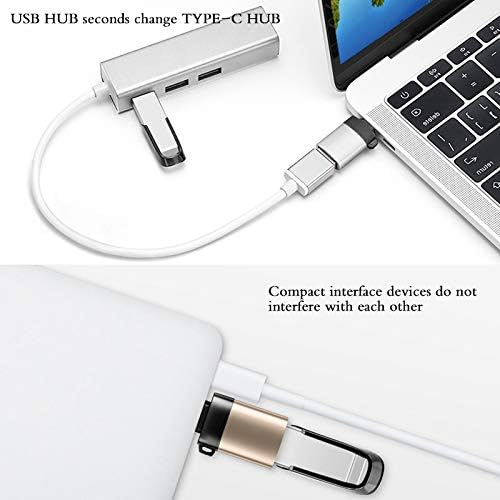 Adaptador USB C para USB, adaptador Tipo C para USB para telefone inteligente com porta tipo C, preto