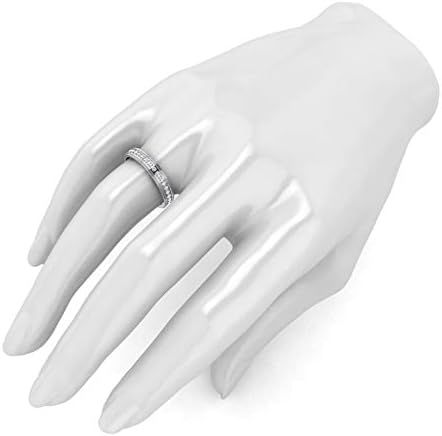 Conforto unissex fit sterling prata de prata de 4 mm de diamante simulado completo eternidade anel de casamento