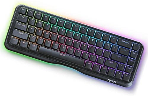 Kemove K68 60% do teclado mecânico sem fio, comutadores Cherry MX RGB suporta 2,4g/bluetooth5.0/USB-C, RGB LED LED LED LIVRO DE HONAPACTIL