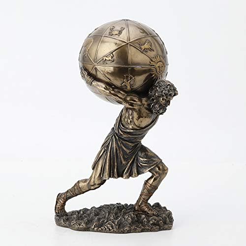 Design bronzeado de design veneneso segurando estátua de esfera Celestial/caixa de armazenamento