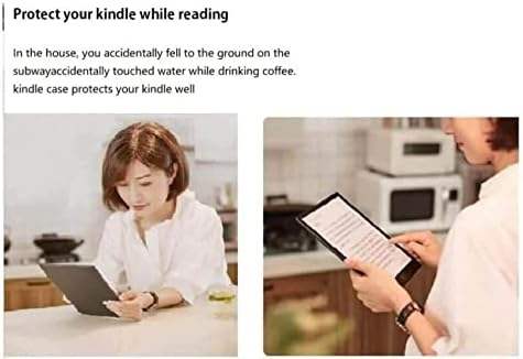 Wunm Studio Case for 6 Kindle Paperwhite, tampa de material premium com sono/acordado automático, fofo coelho comendo maçã