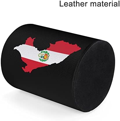 Mapa da bandeira do Peru impressão portador de caneta lápis para copo de escova de maquiagem organizadora de mesa para o escritório