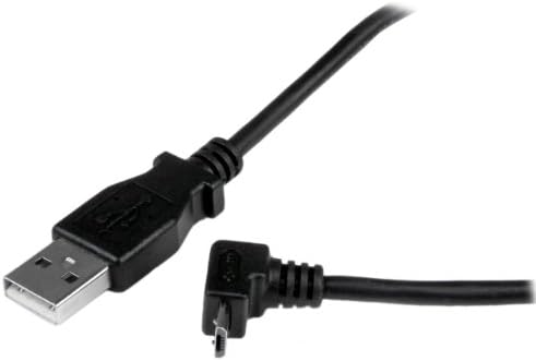 Startech.com 2M Micro USB Cable Tord - A a Up Angle Micro B - Cabo micro USB angular - 1x USB A, 1x Micro B - preto, 2m /