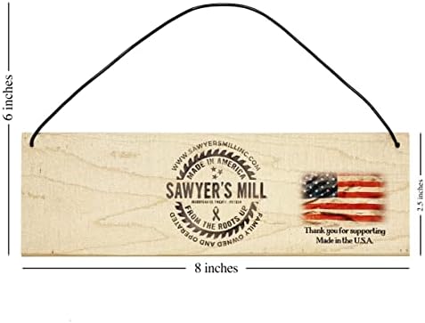 Letras de músicas de Mill 80 de Sawyer. Sinal de madeira feita à mão. O cabide de arame também serve como suporte.
