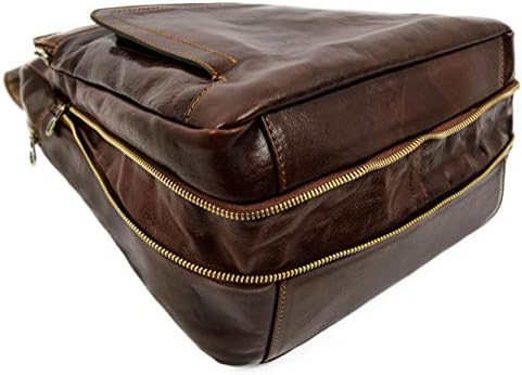 Mochila comercial de couro de resistência a tempo - Madeira de dia útil para o laptop A4 portfólio Viagem Satchel Rucksack Bag