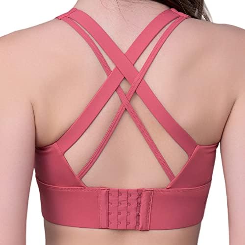 Becloh Sports Bra for Women High Impact Workout Bras Criss-Cross Back Bras acolchoado Bras ajustável com copos removíveis