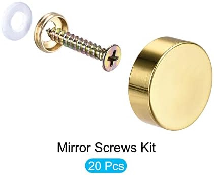 Metallixity Mirror parafusos 20pcs, tampa de capa decorativa Nails Eletroplatados - Para obter hardware de publicidade de sinal, construção, tom de ouro