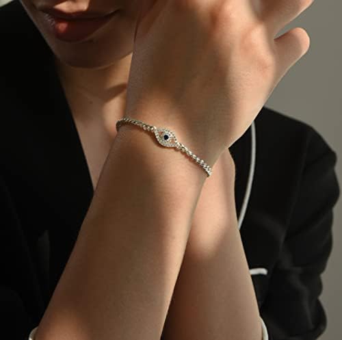 Pulseira de olho maligno sismiurra para mulheres delicadas de zircônia cúbica Bracelets de prata/ouro