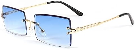 Feisedy Vintage Rimless Sunglasses