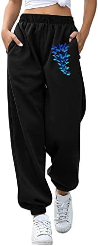 Calça feminina calça média de bochecha preta paneira longa calça casual calça casual calças de perna reta ioga