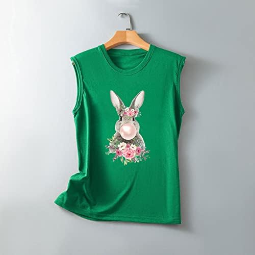 Camisa de Páscoa para mulheres fofas de impressão de coelho