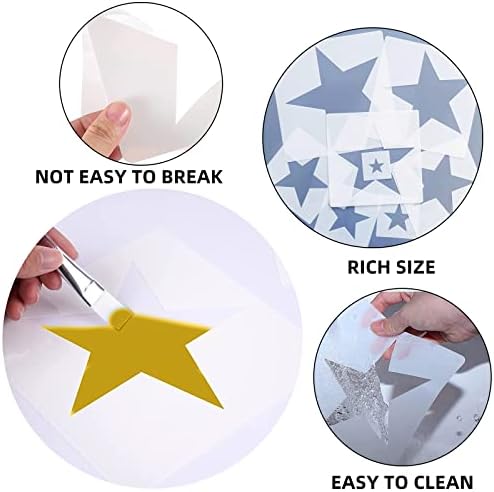 Estêncil de estrela grande para o modelo de pintura, modelo de estêncil de estrela de 5 pontos, estêncil de plástico reutilizável, para