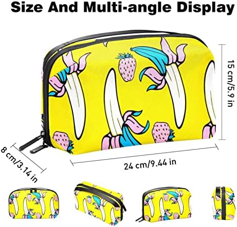 Summer Food Banana Strawberry Art Pattern Electronics Organizer, Saco de armazenamento de cabo de cabo à prova d'água para viajar em casa, estojo de acessórios eletrônicos para o Mouse de carga USB SD Card discos rígidos