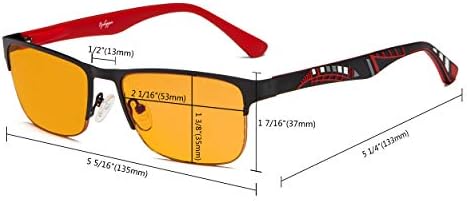 Óculos de leitura do computador para os olhos - lente laranja de moldura de meia arcada óptica