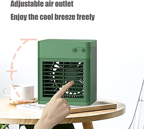 Fã de ar-condicionado portátil, Mini um refrigerador de ar USB, 3 velocidade do ventilador, ampla angular de vento, Ultra-Quiet for Summer Home Office Quarto, verde