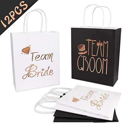 Aerwo 12pcs Party Wedding Party Papel Sacos de presente 6 Bridesmaid 6 Bolsas de presente de noiva Bacha