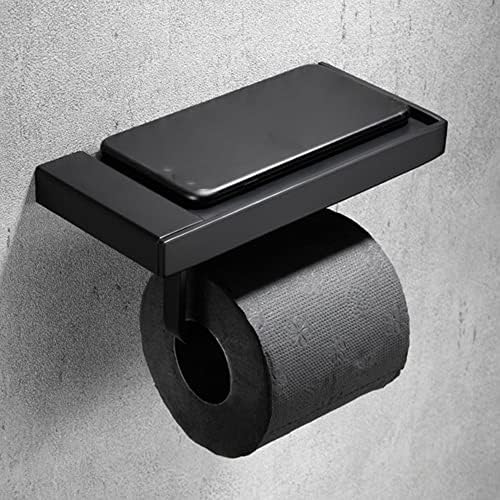 Me pergunto suporte para papel higiênico com prateleira de telefone em aço inoxidável de aço de papel de papel de papel monte de parede WC Banheiro acessórios