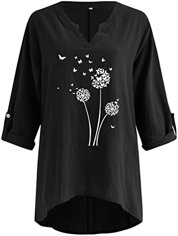 Tops de treino feminino, camisa de manga longa Sweothirs gráficos de linho de algodão respirável para mulheres