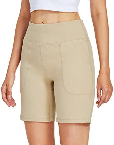 Willit Women Women's 7 Shorts longos atléticos que executam shorts de bermuda de algodão de algodão de cintura alta shorts