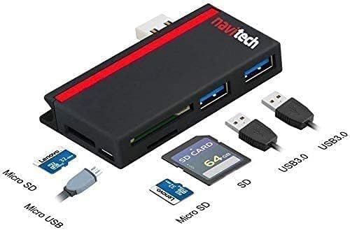 Navitech 2 em 1 laptop/tablet USB 3.0/2.0 Adaptador de hub/micro USB Entrada com SD/micro sd leitor de cartão compatível